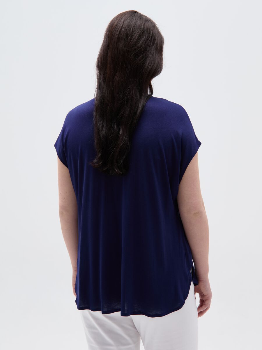 Curvy T-shirt with openwork edging_2