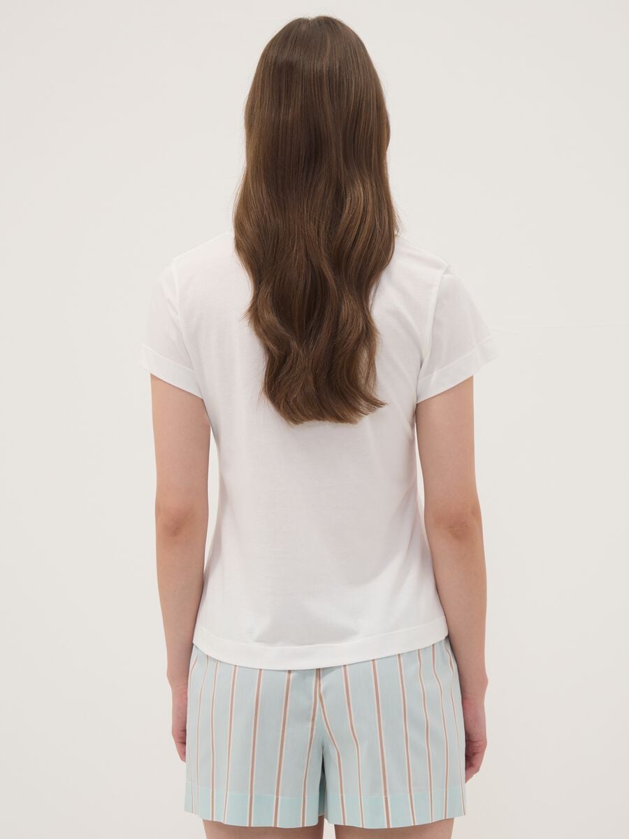 White organic cotton Mickey Mouse print pyjama T-shirt_3