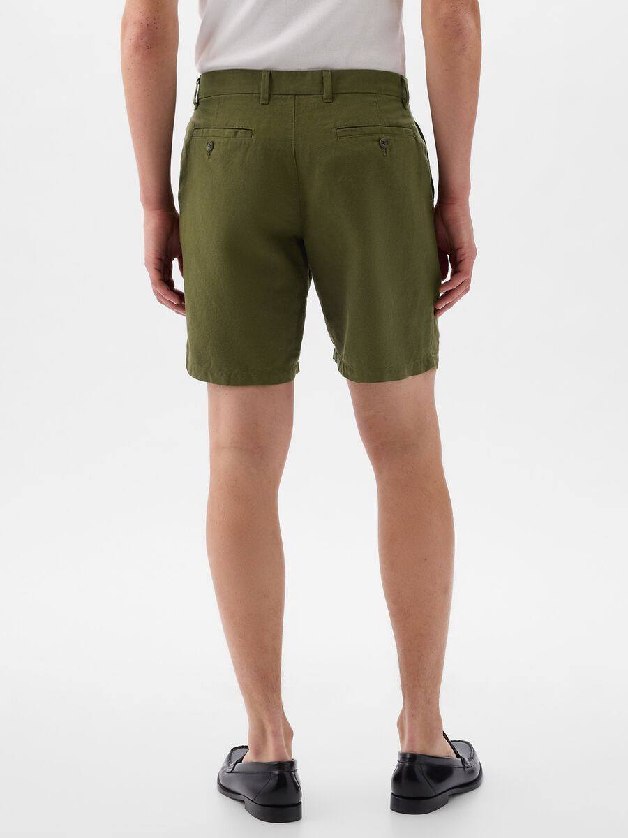 Relaxed-fit Bermuda shorts in cotton and linen_3