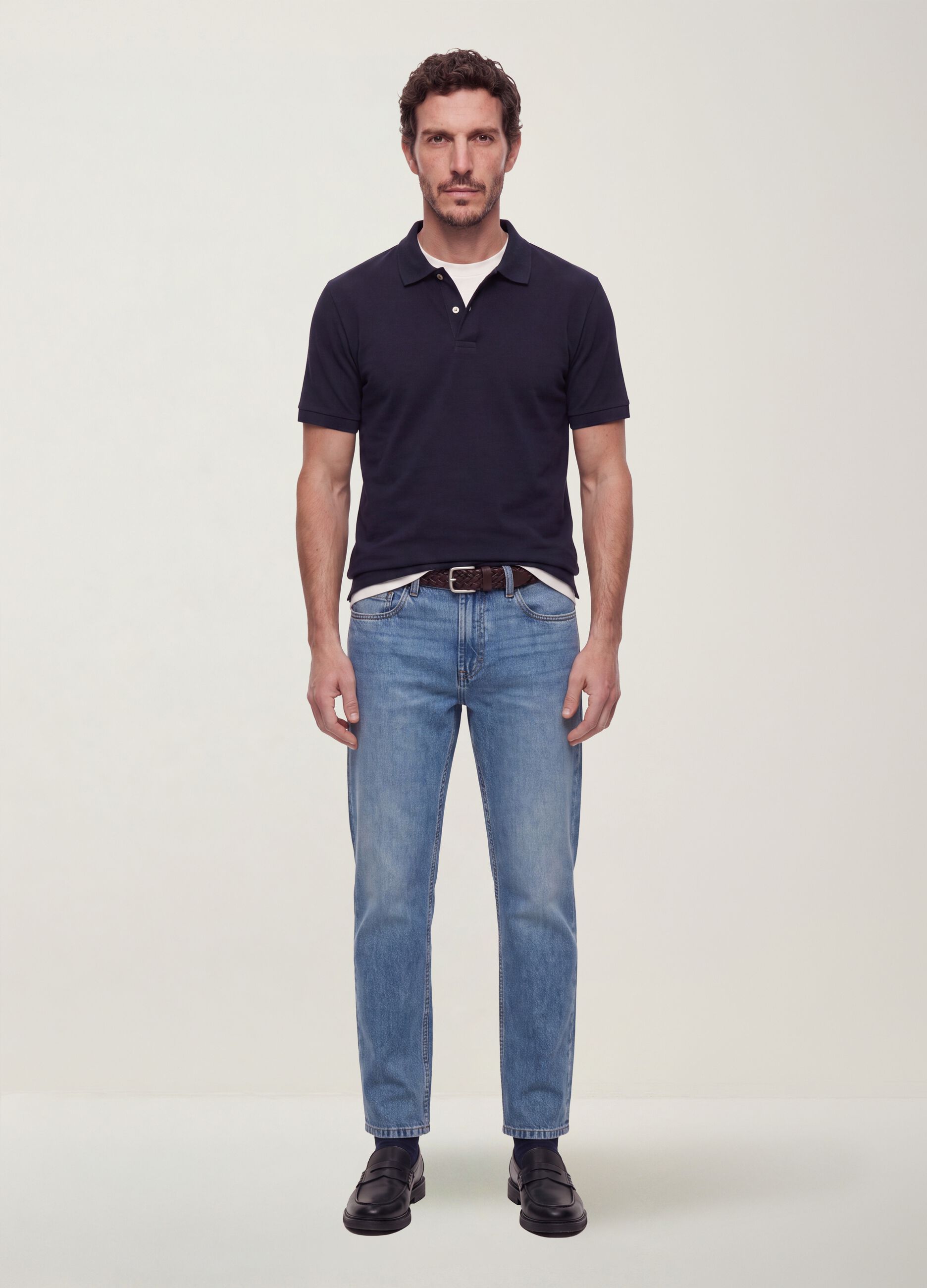Regular-fit denim jeans in pure cotton