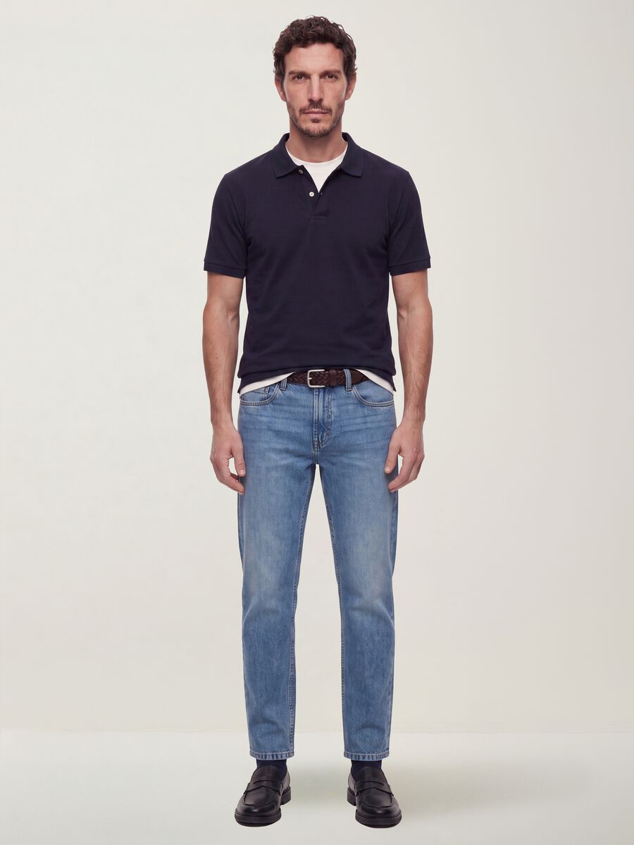 Regular-fit denim jeans in pure cotton_0