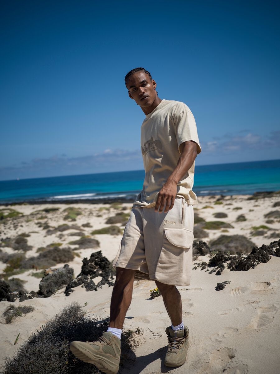 Sunfaded Cargo Sweat Shorts Sand_0