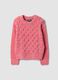 Pink crew-neck cable-knit jumper, regular fit_0