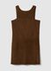 Sleeveless brown dress in genuine leather_4