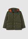 Boys' padded jacket in mixed green fabric regular fit_3