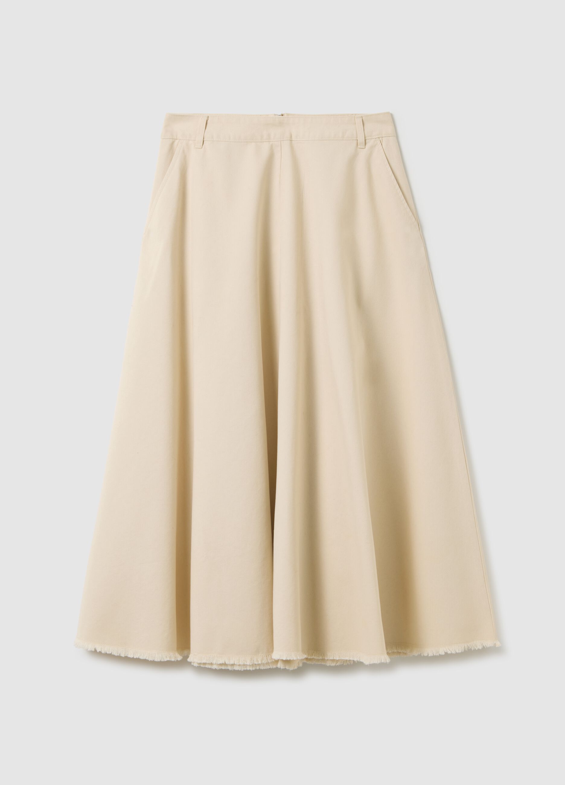 Gonna in puro cotone beige