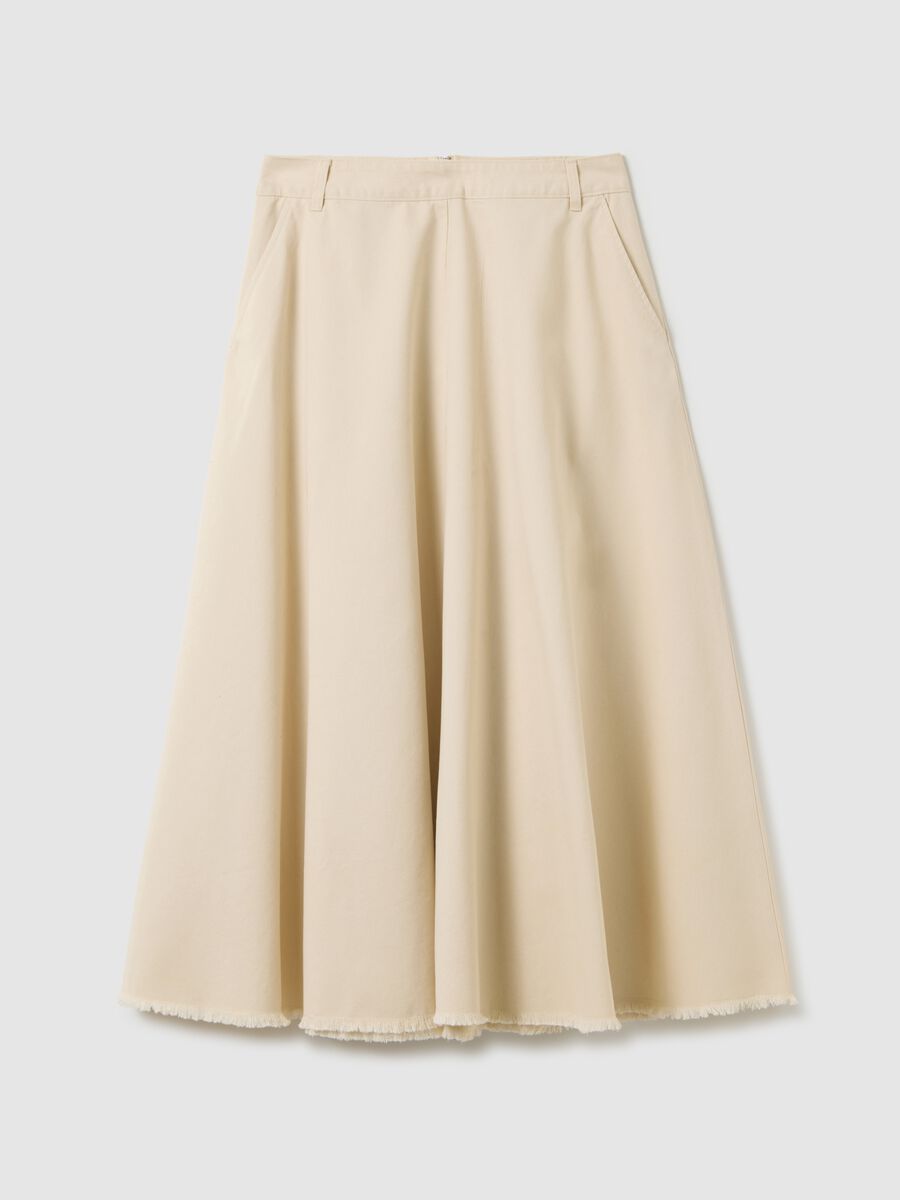 Gonna in puro cotone beige_4