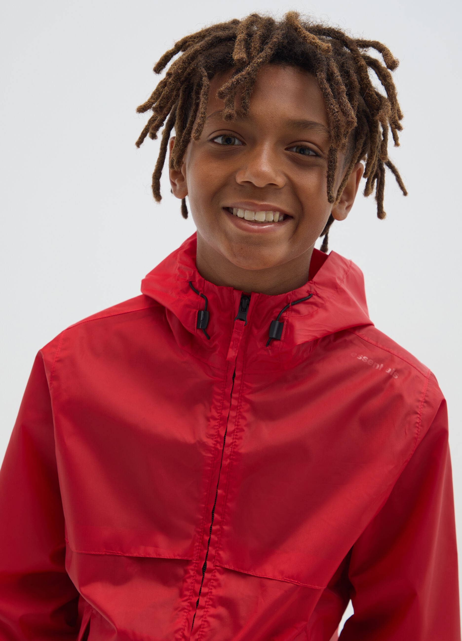 Boy's red regular fit jacket