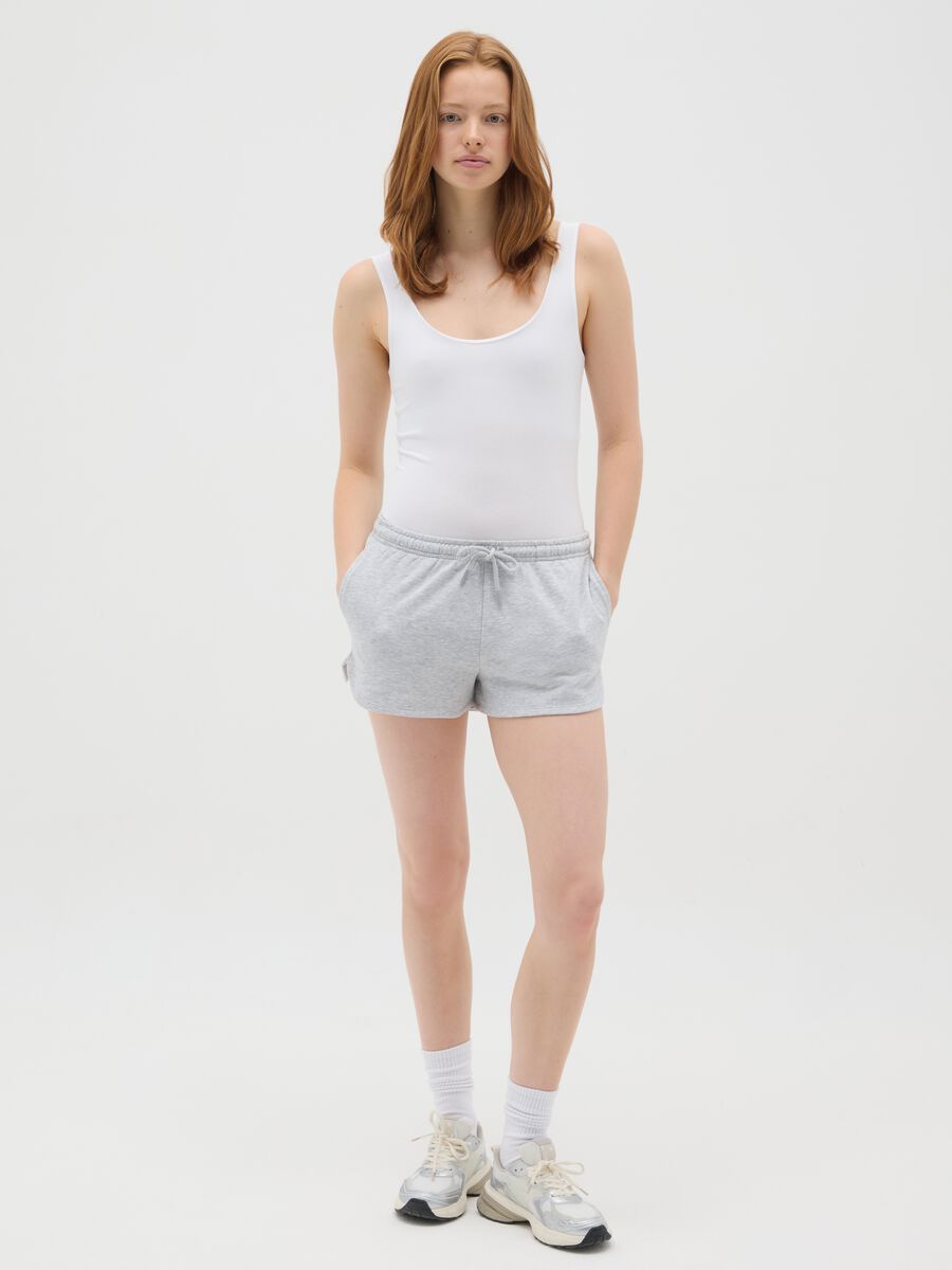 Women's white regular fit stretch cotton bodysuit_0
