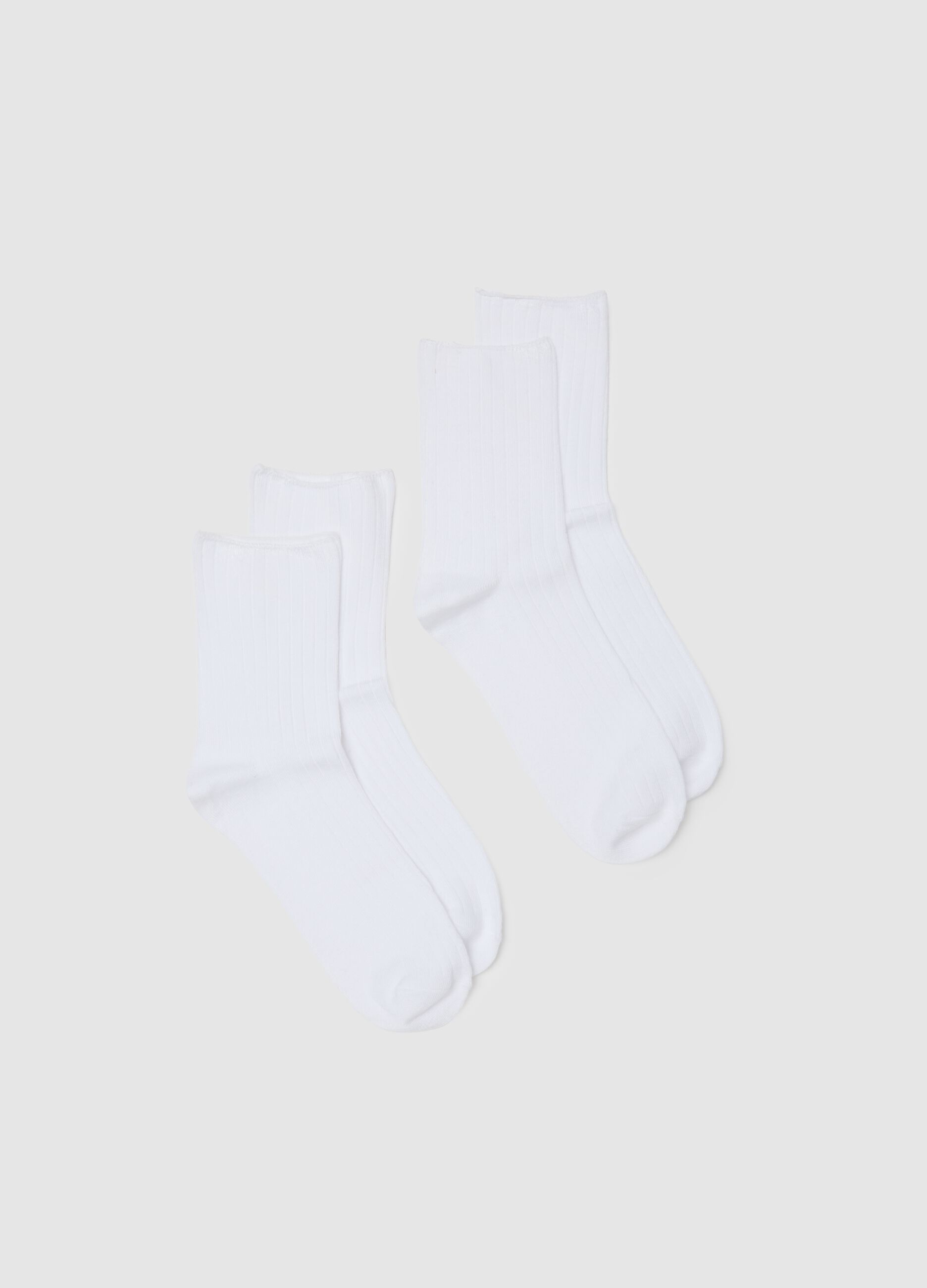Two-Pack White Stretch Socks