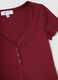 Red pure cotton V-neck regular fit T-shirt_5
