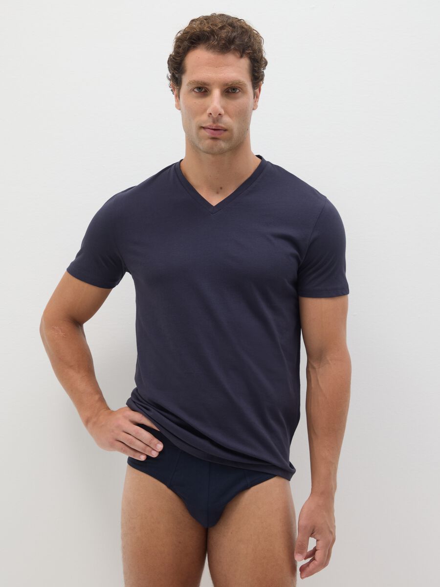 Men's Blue Pure Cotton T-shirt_1