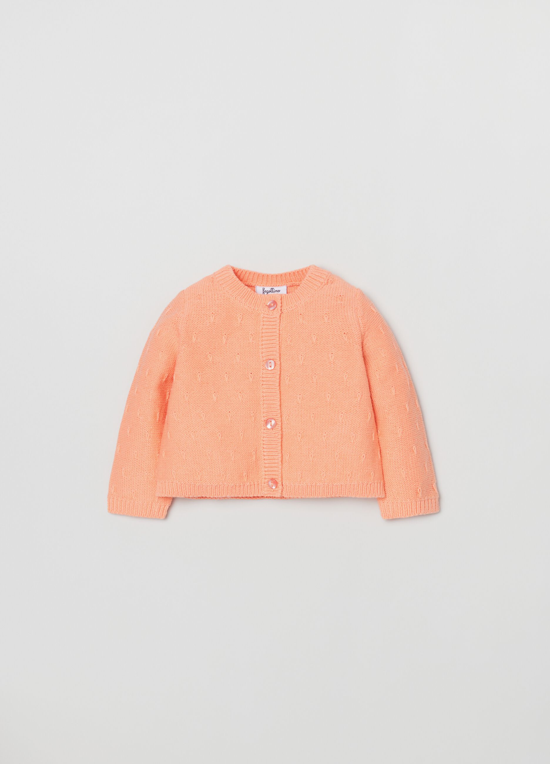 Cardigan in maglia lavorazione in rilievo_0