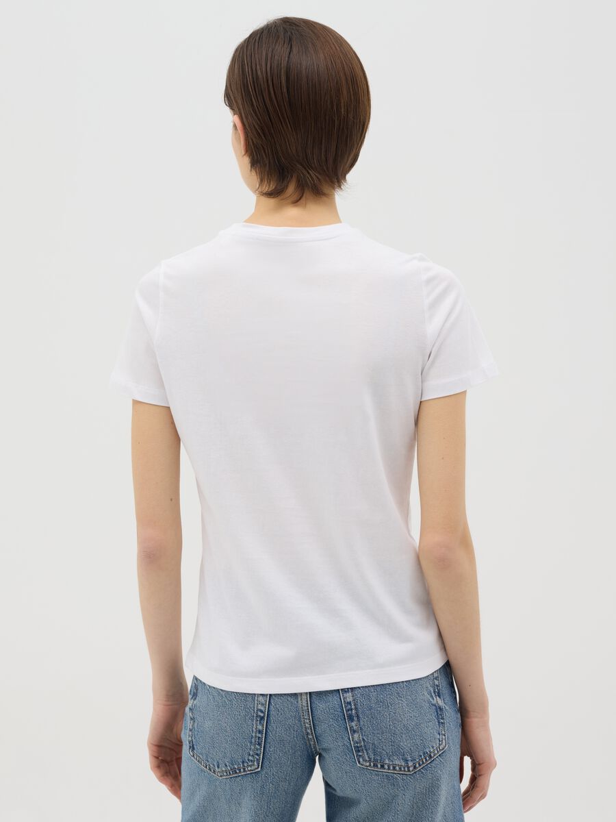 Black cotton T-shirt with foil print_2