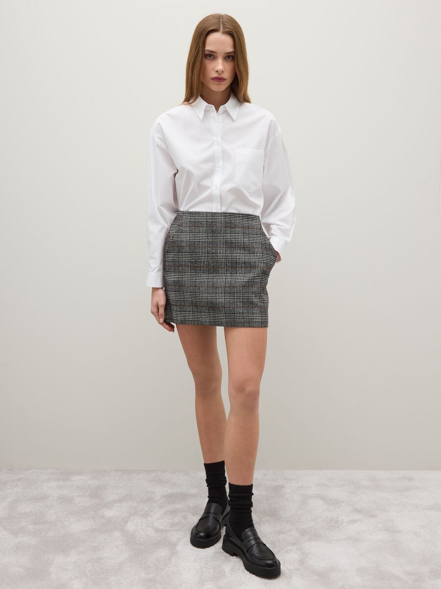 Gonna mini a quadri multicolor regular fit_0