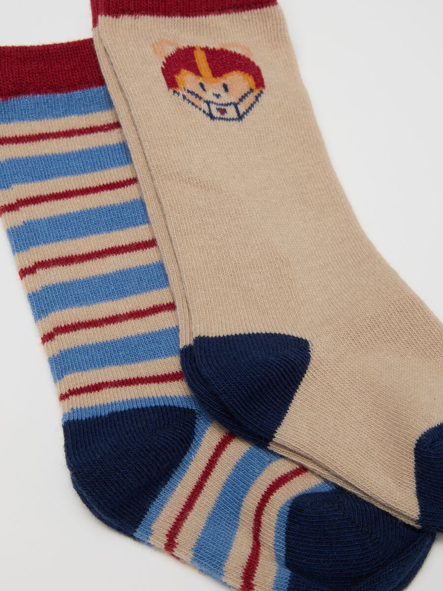 Baby Long Socks Tripack in Multicolour Cotton Blend_1