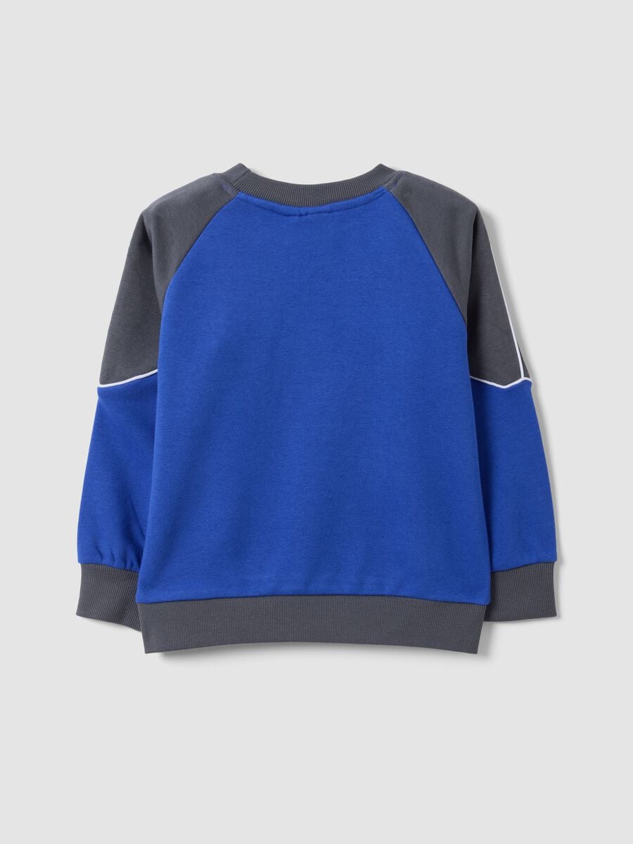 Felpa blu in misto cotone con stampa Mario Kart over fit_1