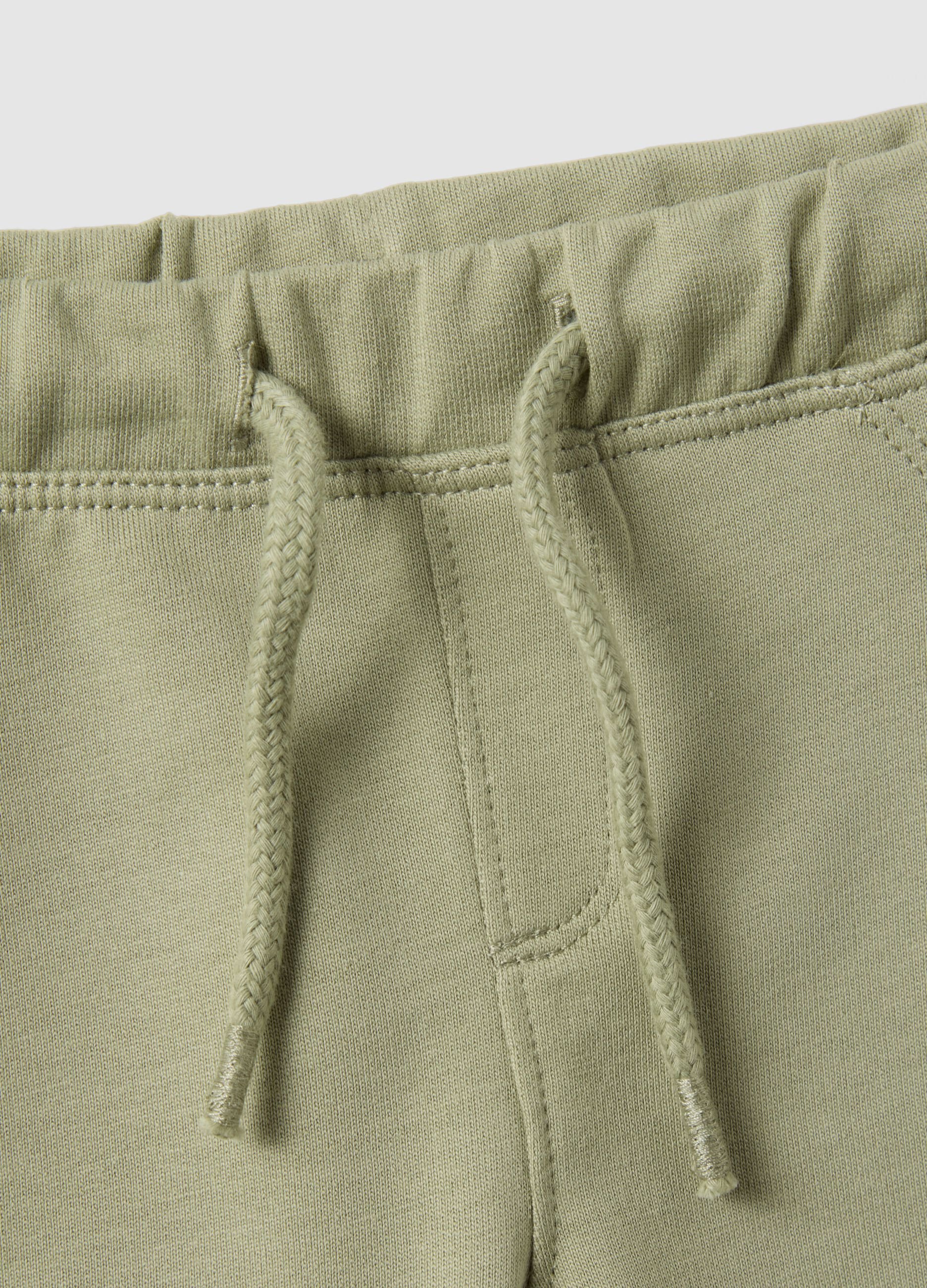 Green pure cotton baby sweatshirt and trousers set, regular fit