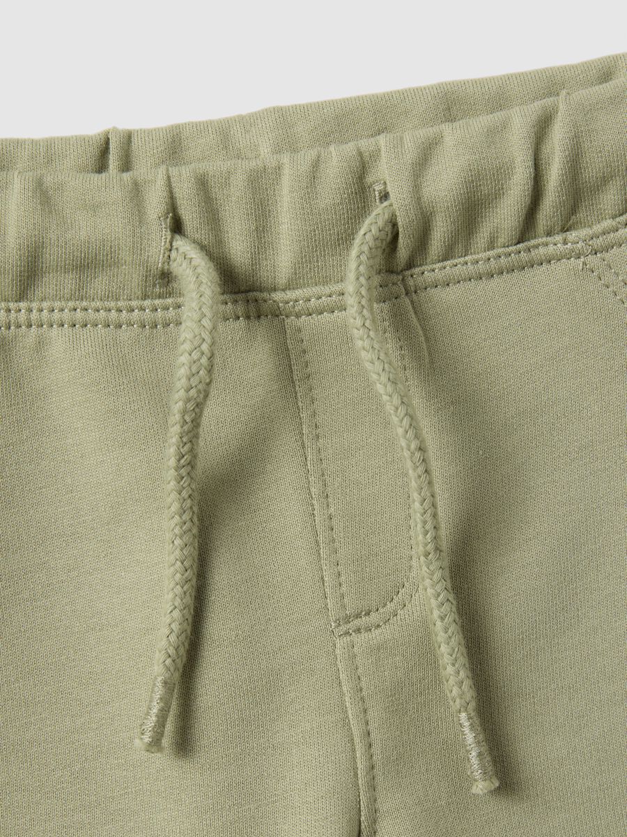 Set felpa pantalone in puro cotone verde da neonato regular fit_3