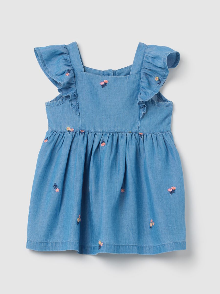 Lyocell Dress with Fagottino Floral Embroidery_0