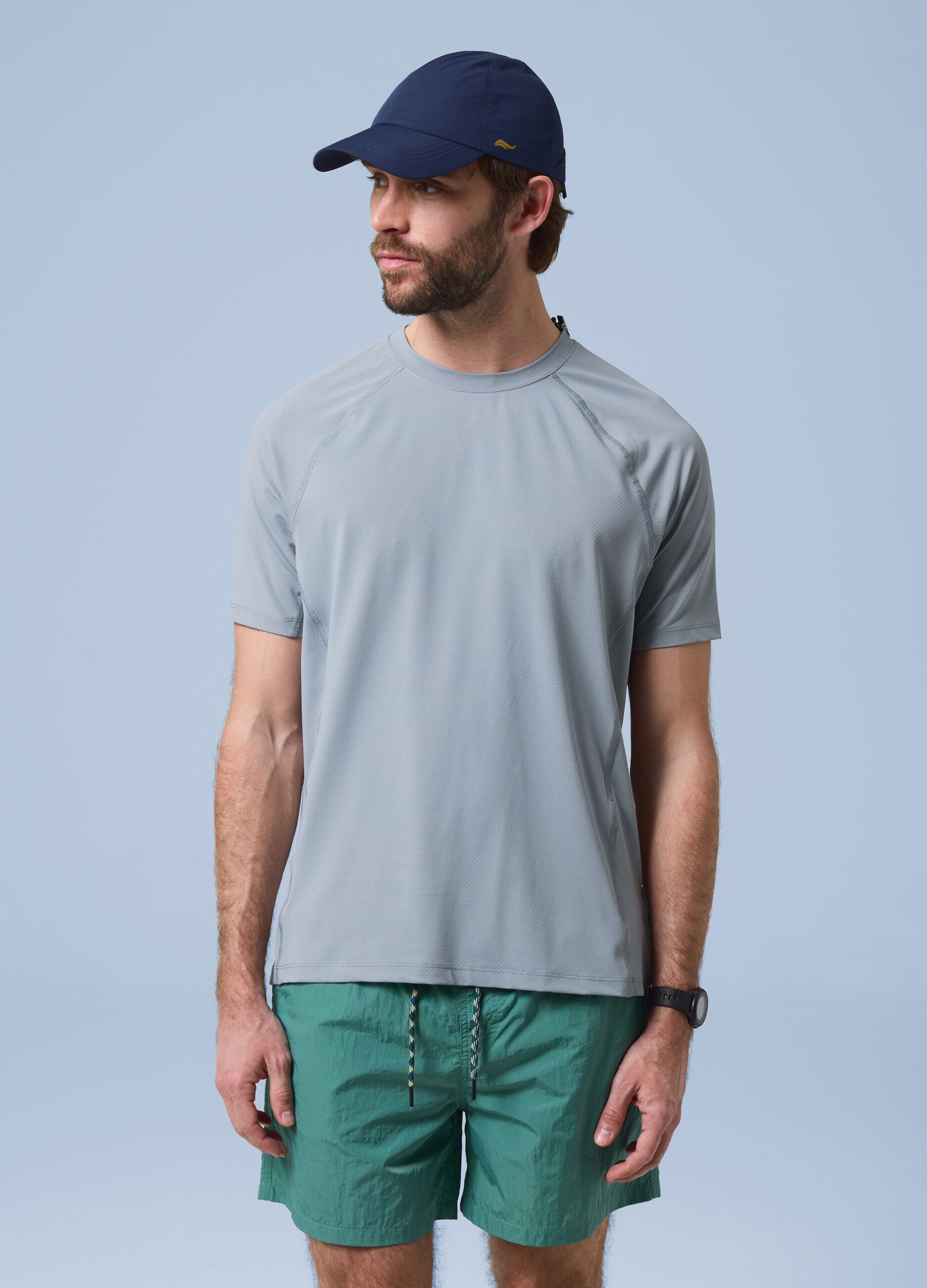 T-shirt ALTAVIA SAILING grigia in tessuto elasticizzato