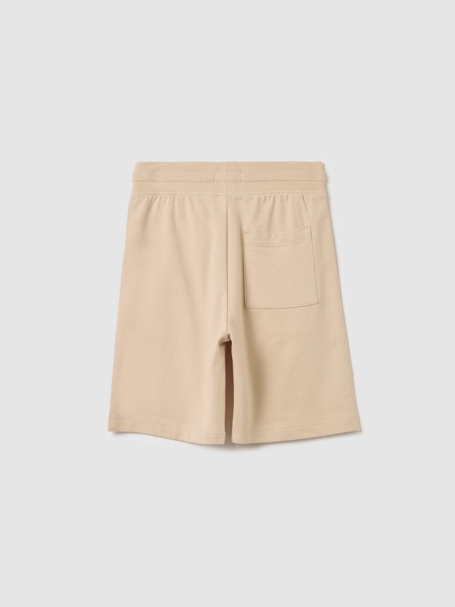 Beige cotton shorts for children_1