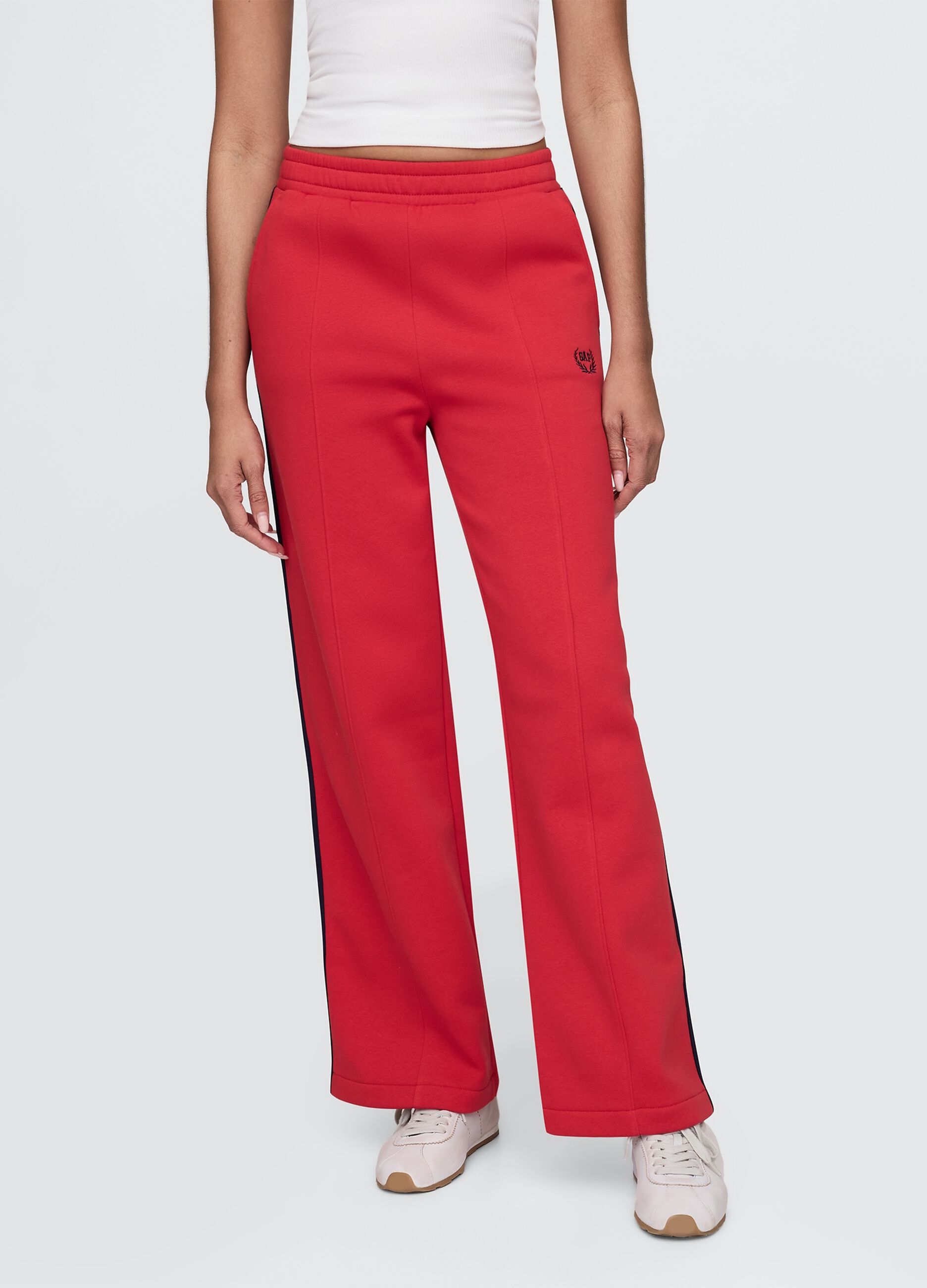 Gap Wide Red Trousers in Cotton Blend