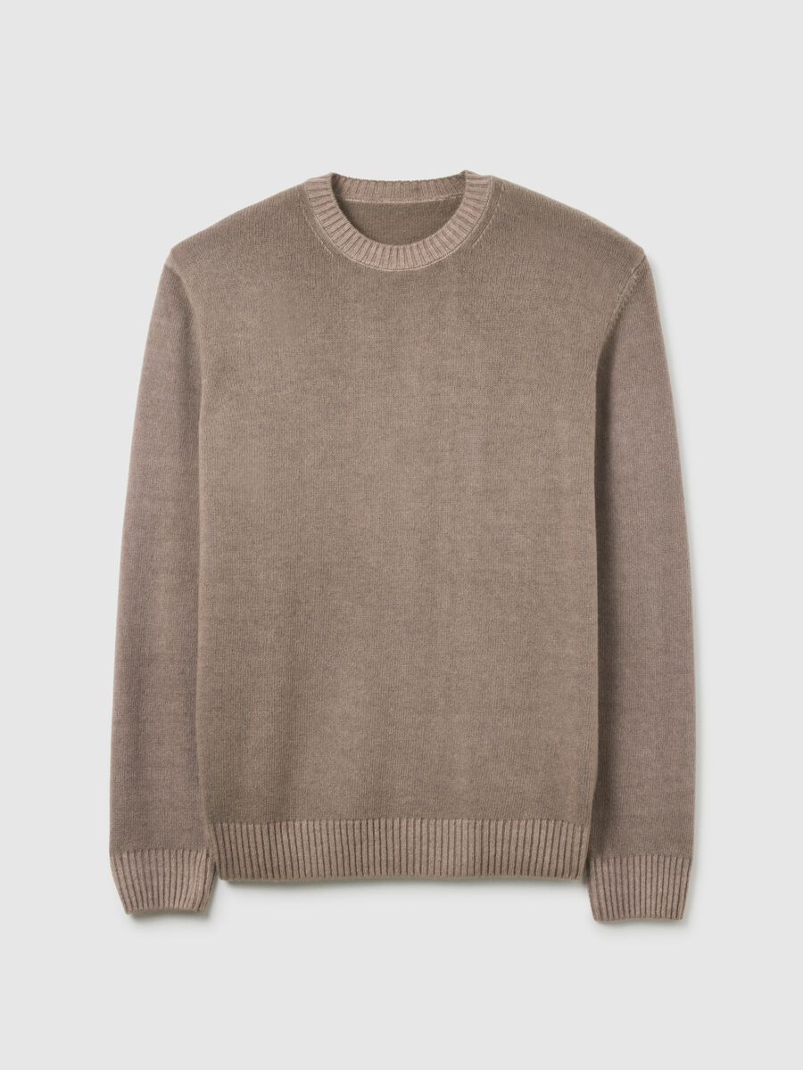 Grey-beige wool-blend regular fit jumper_4