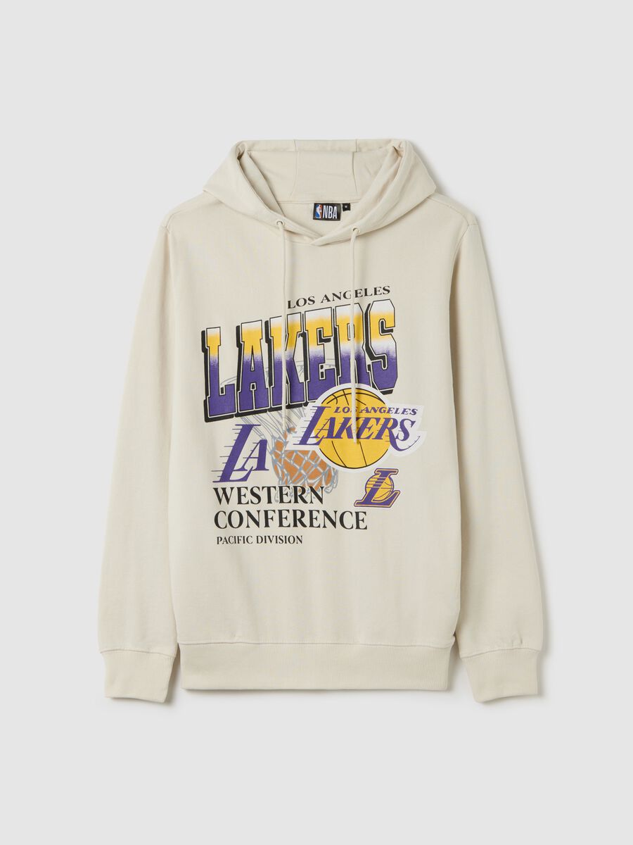 White NBA Los Angeles Lakers sweatshirt with hood_4