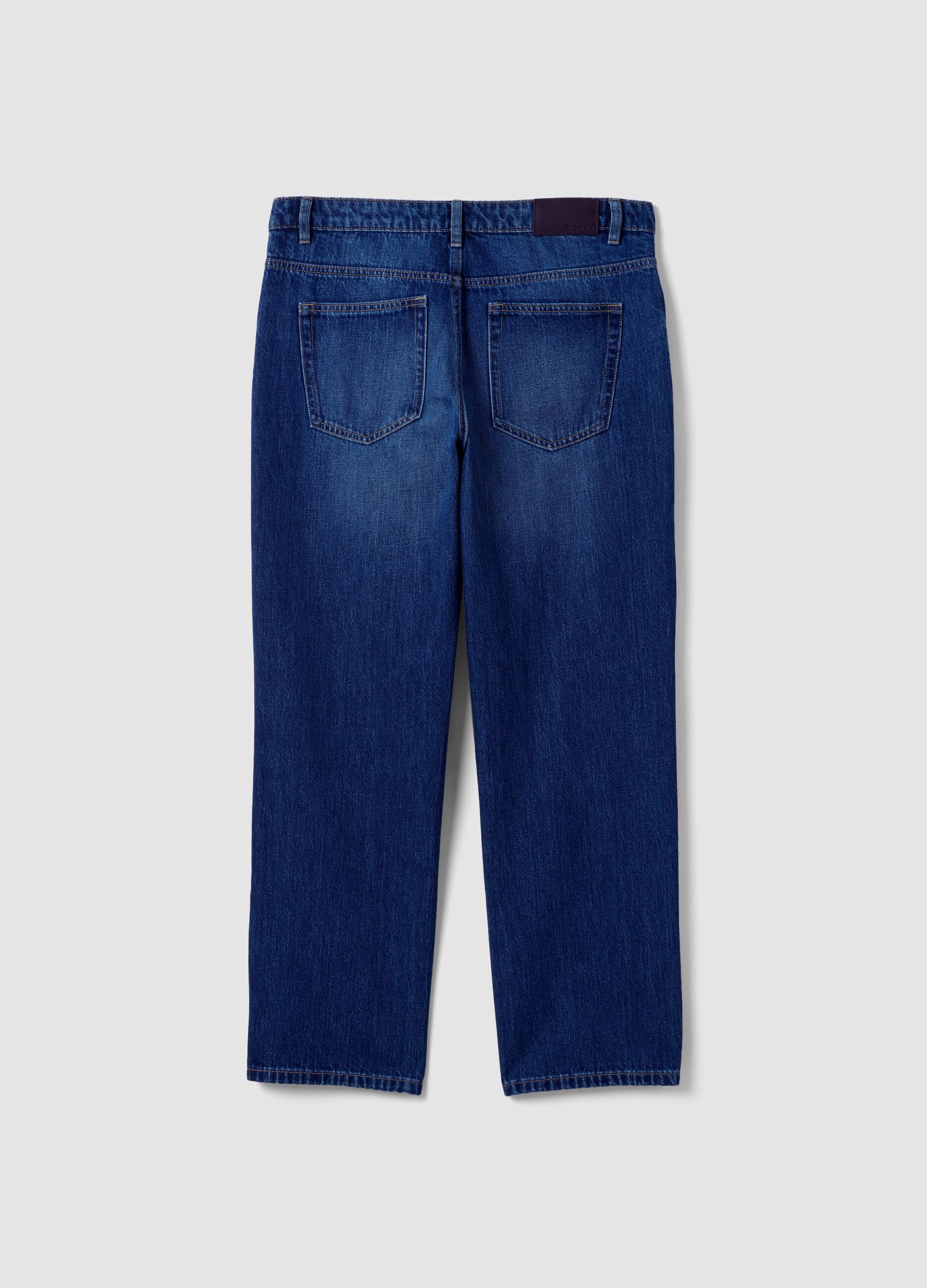 Jeans blu in puro cotone straight fit