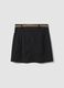 Grey stretch viscose mini skirt with belt_2