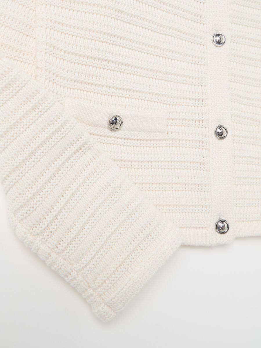 Cardigan with openwork design_5