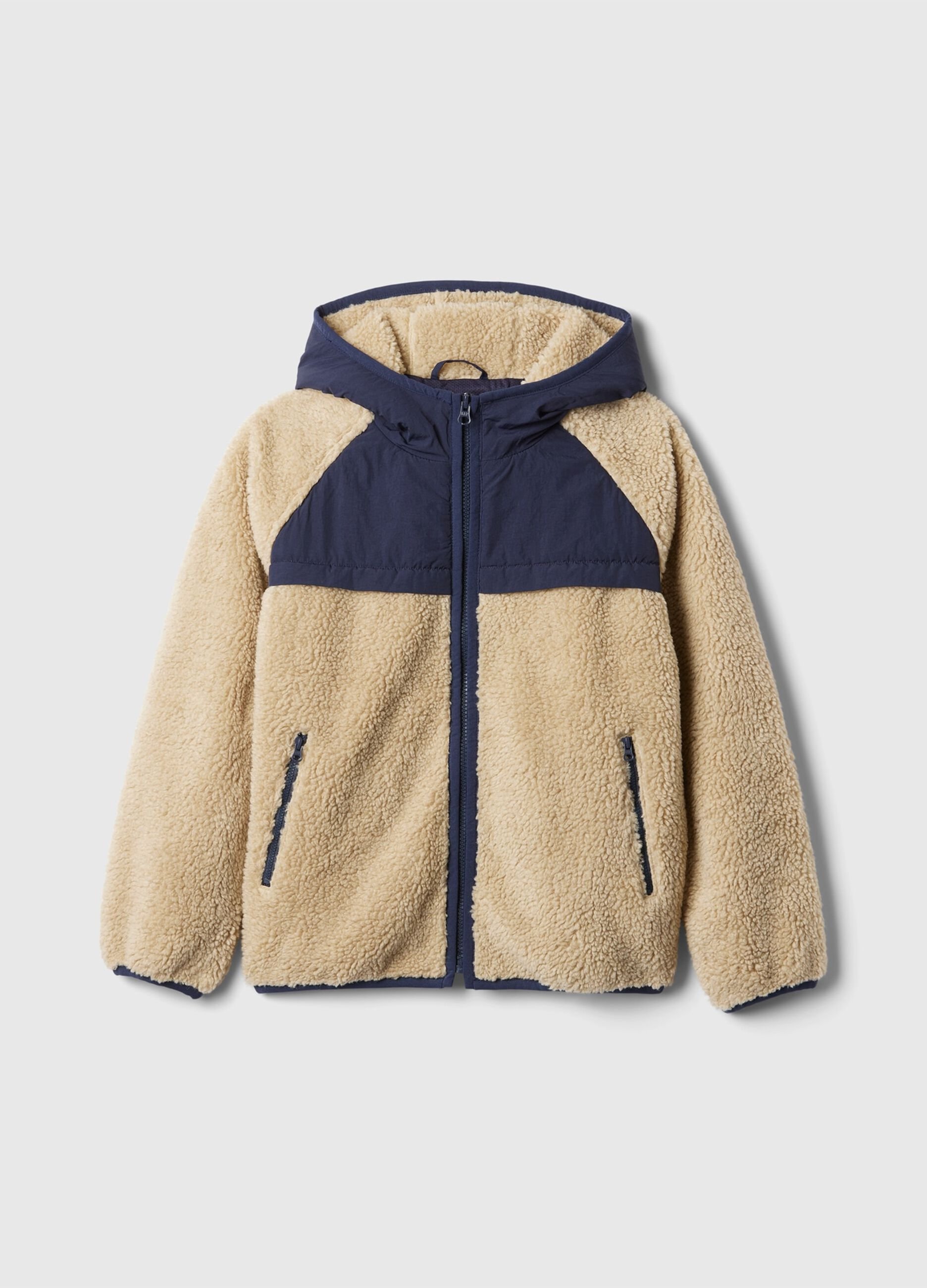 Giacca in sherpa con cappuccio