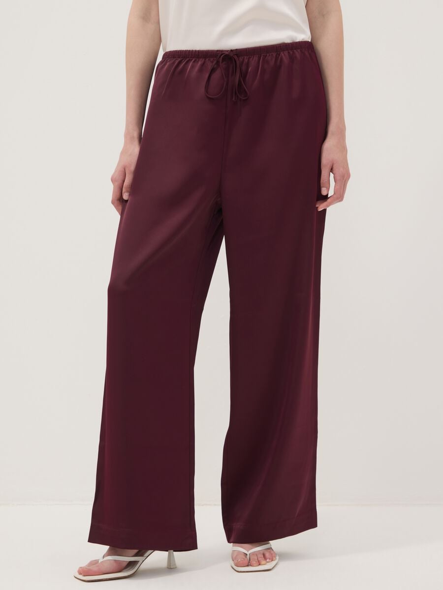 Red wide-leg trousers with regular waist_1