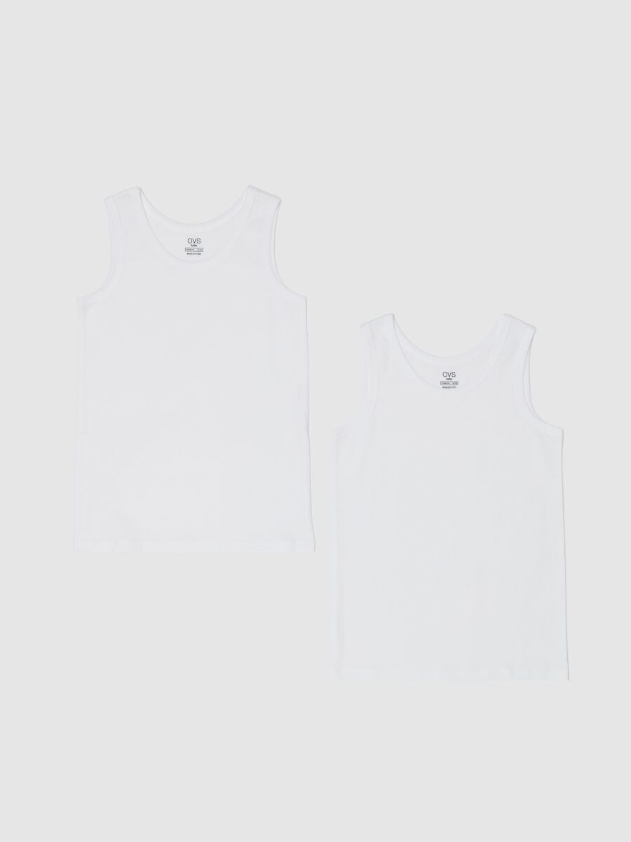 Two-pack racerback vests in organic cotton_0