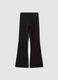 Black flared-fit stretch cotton leggings for girls_4