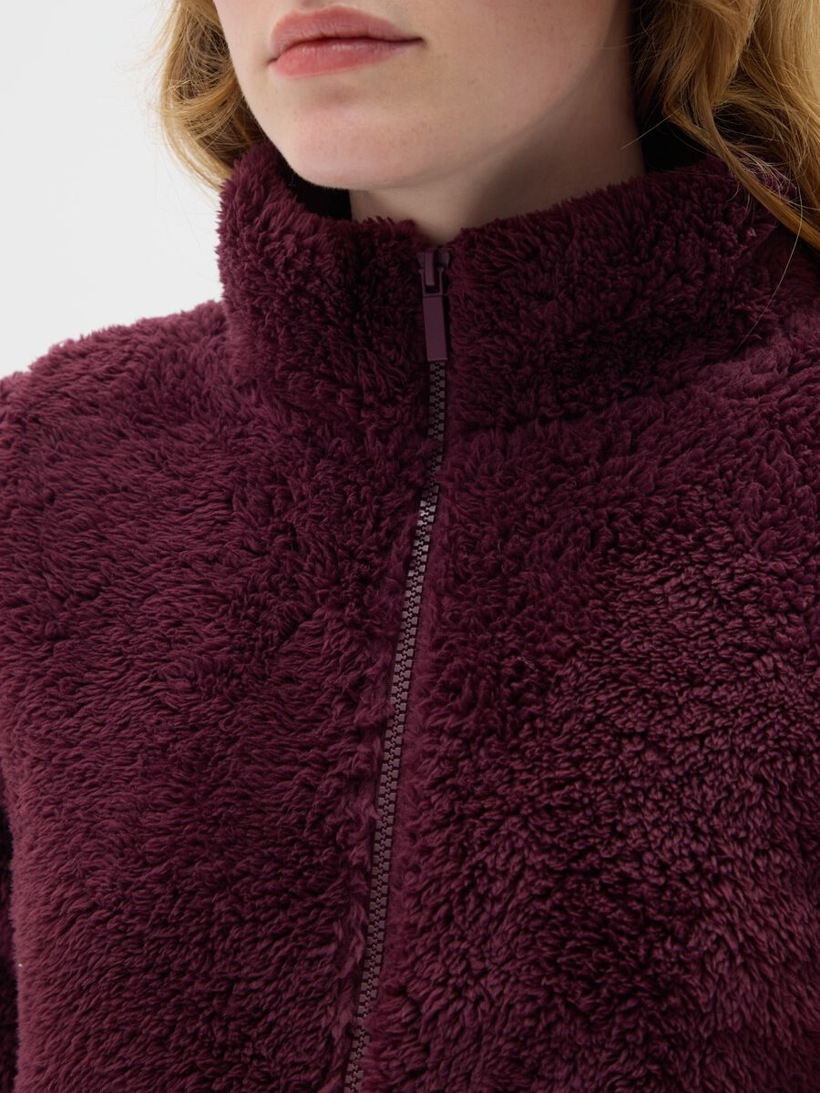 Felpa rossa regular fit con zip_2