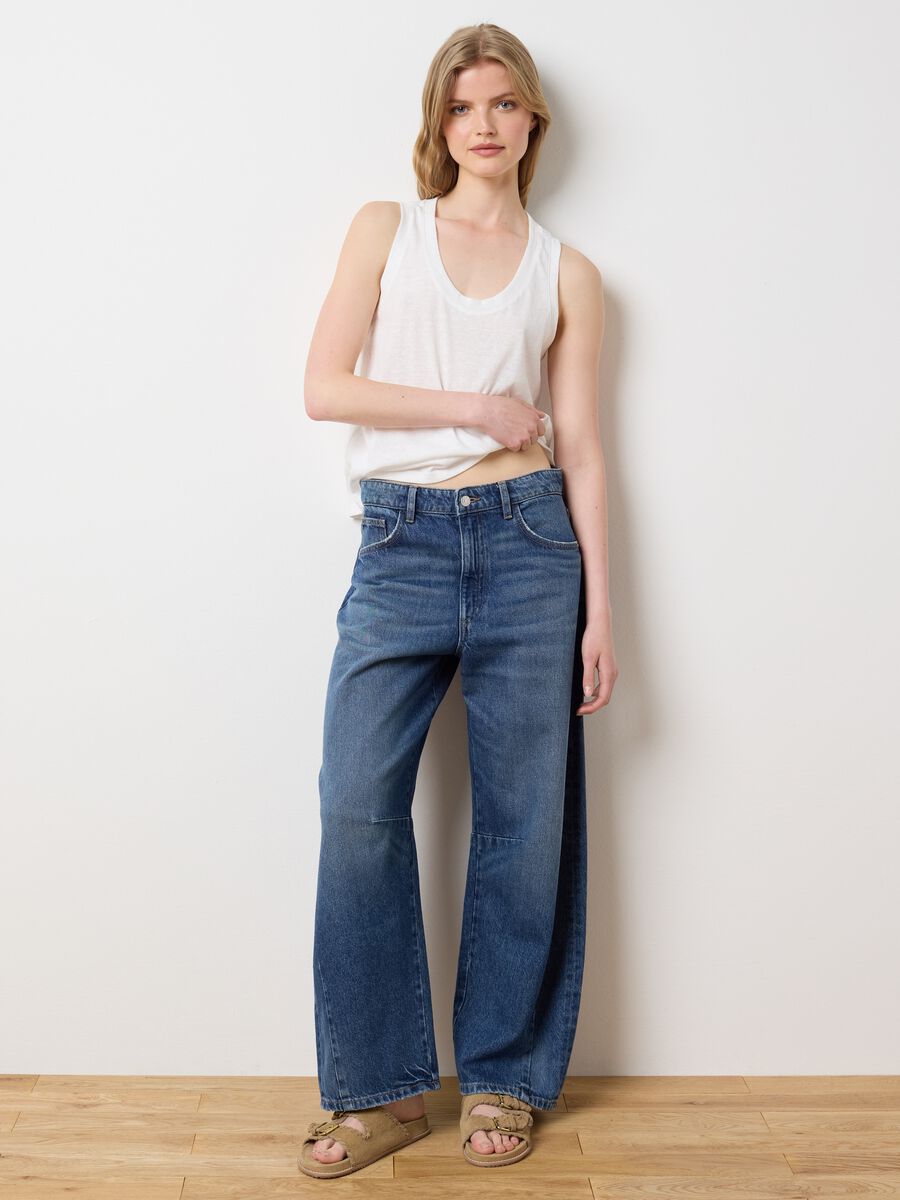 White Cotton Blend Vest_0