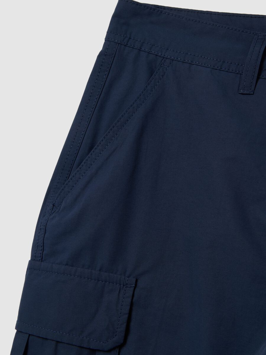 Men's blue cotton blend regular fit shorts_5