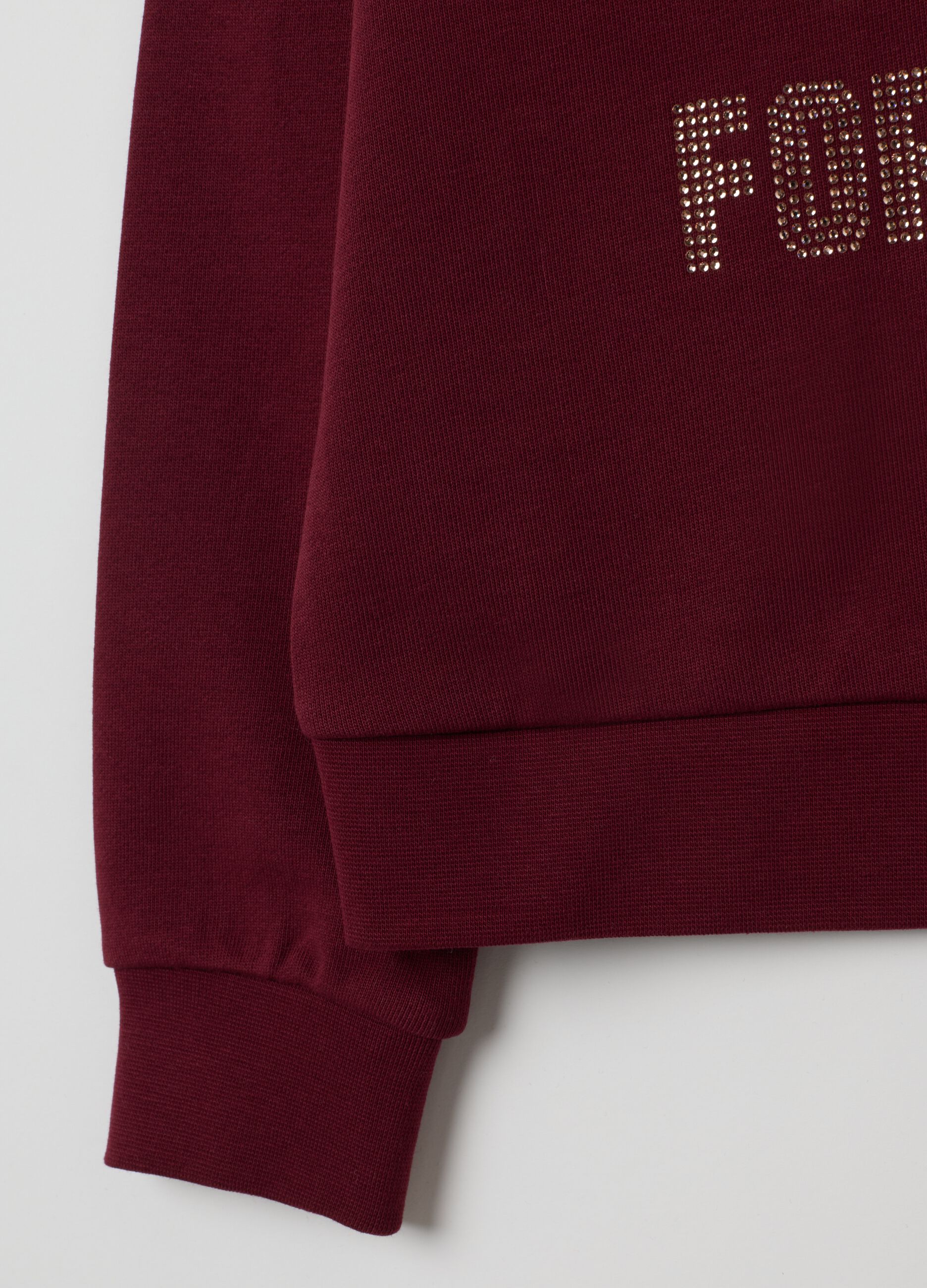 Felpa da bambina in puro cotone rossa regular fit