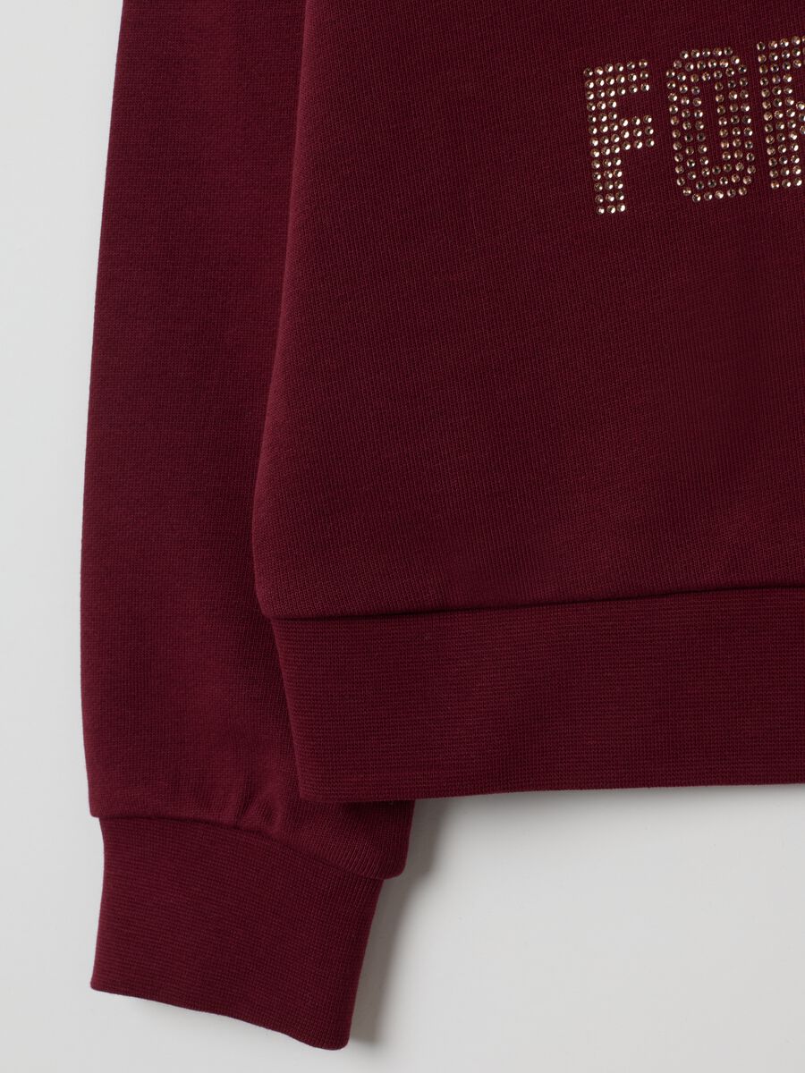 Felpa da bambina in puro cotone rossa regular fit_3