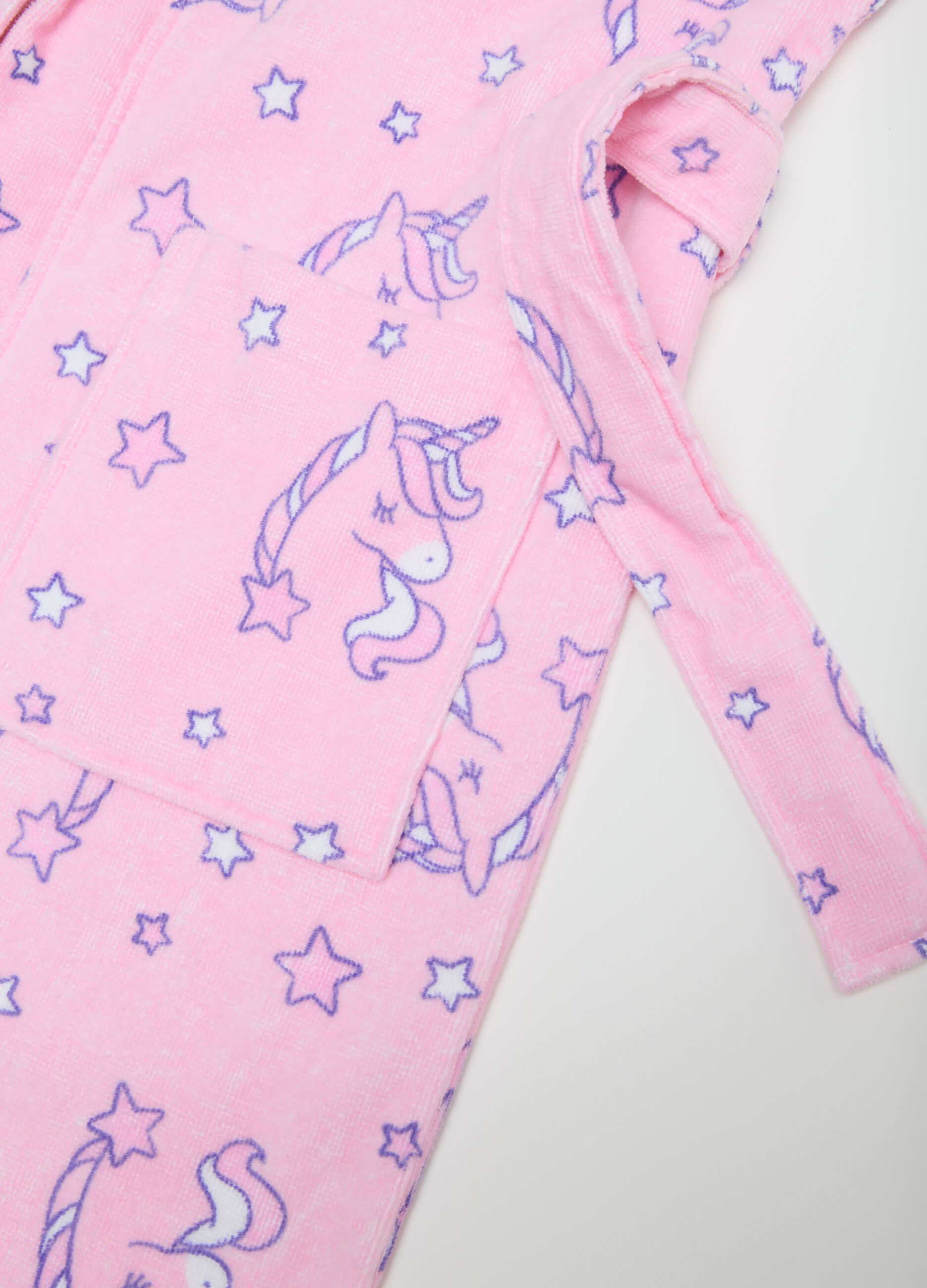 Accappatoio da bambina in puro cotone rosa