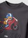 T-shirt grigia in puro cotone con stampa tigre over fit per bambino_2