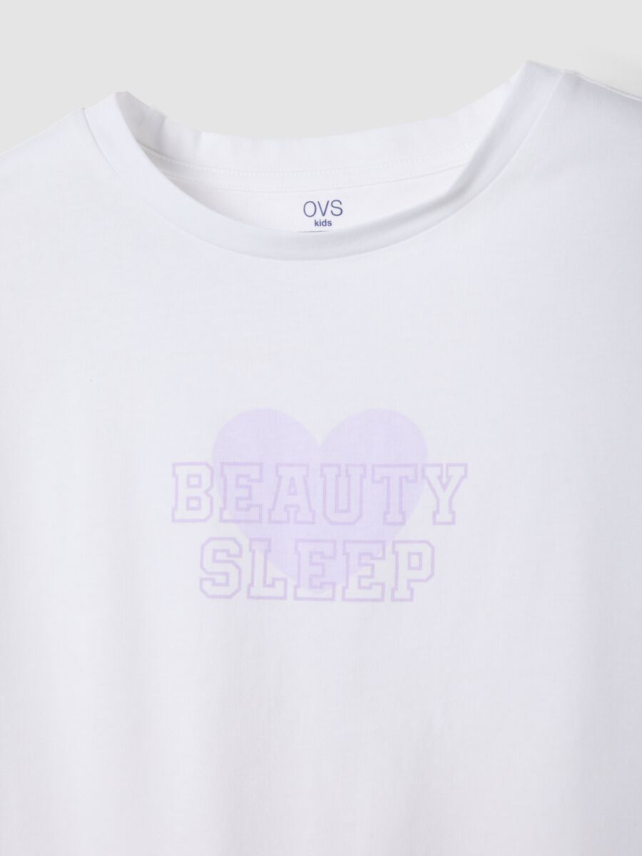 Pigiama corto in puro cotone multicolor da ragazza con stampa_2