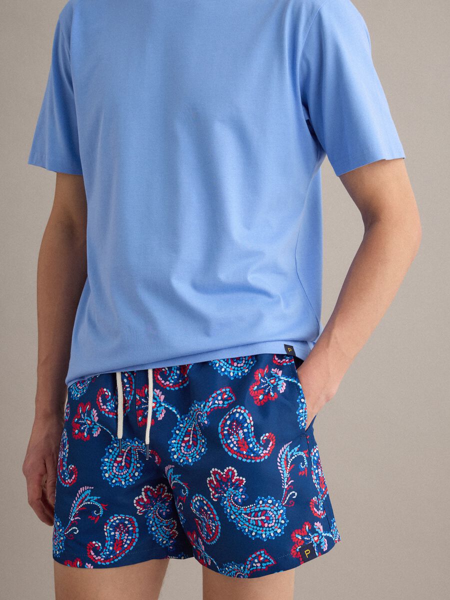 Boxer mare blu con stampa paisley e coulisse_2