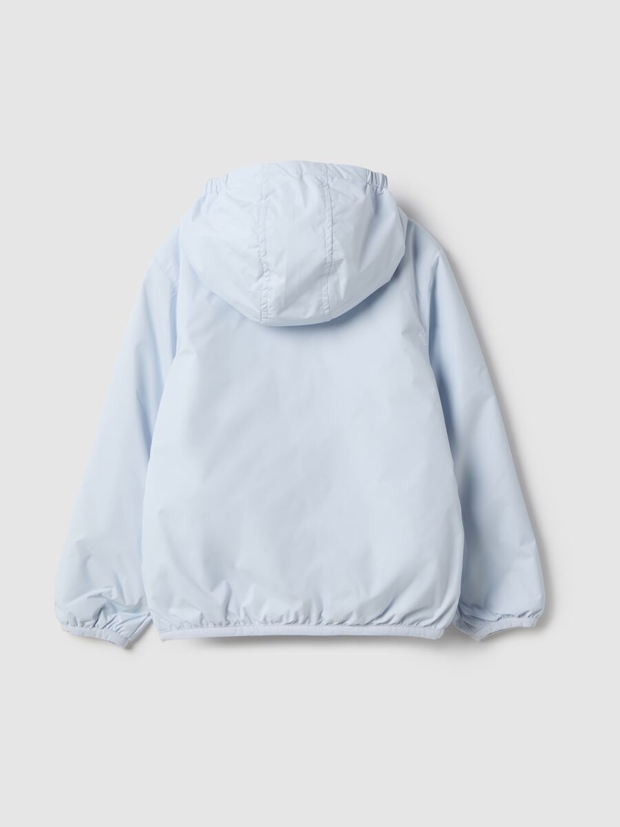 Children's blue waterproof jacket regular fit with hood_1