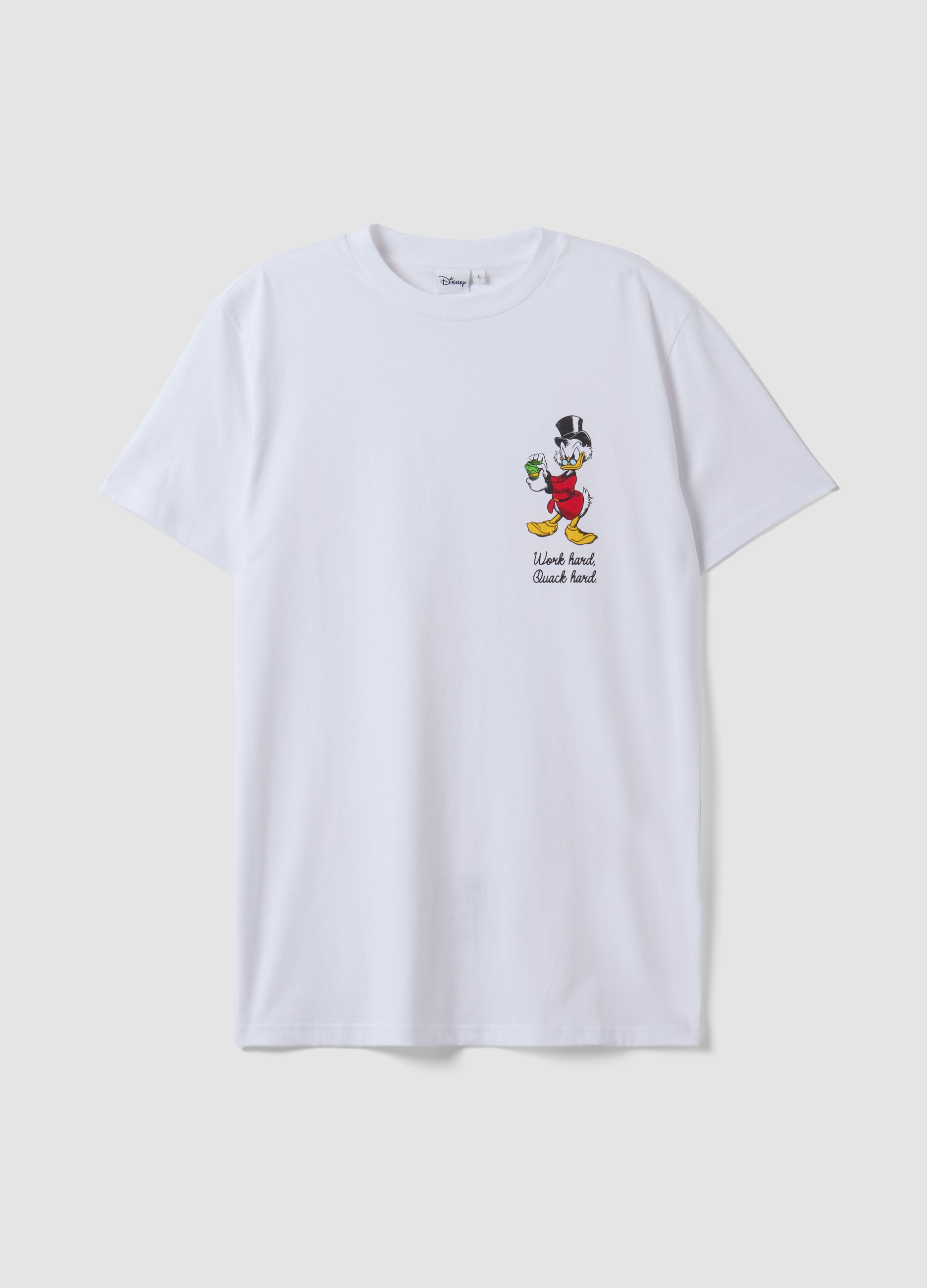 White pure cotton T-shirt with Disney print