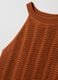 Regular fit orange pure cotton tank top with mesh texture_5