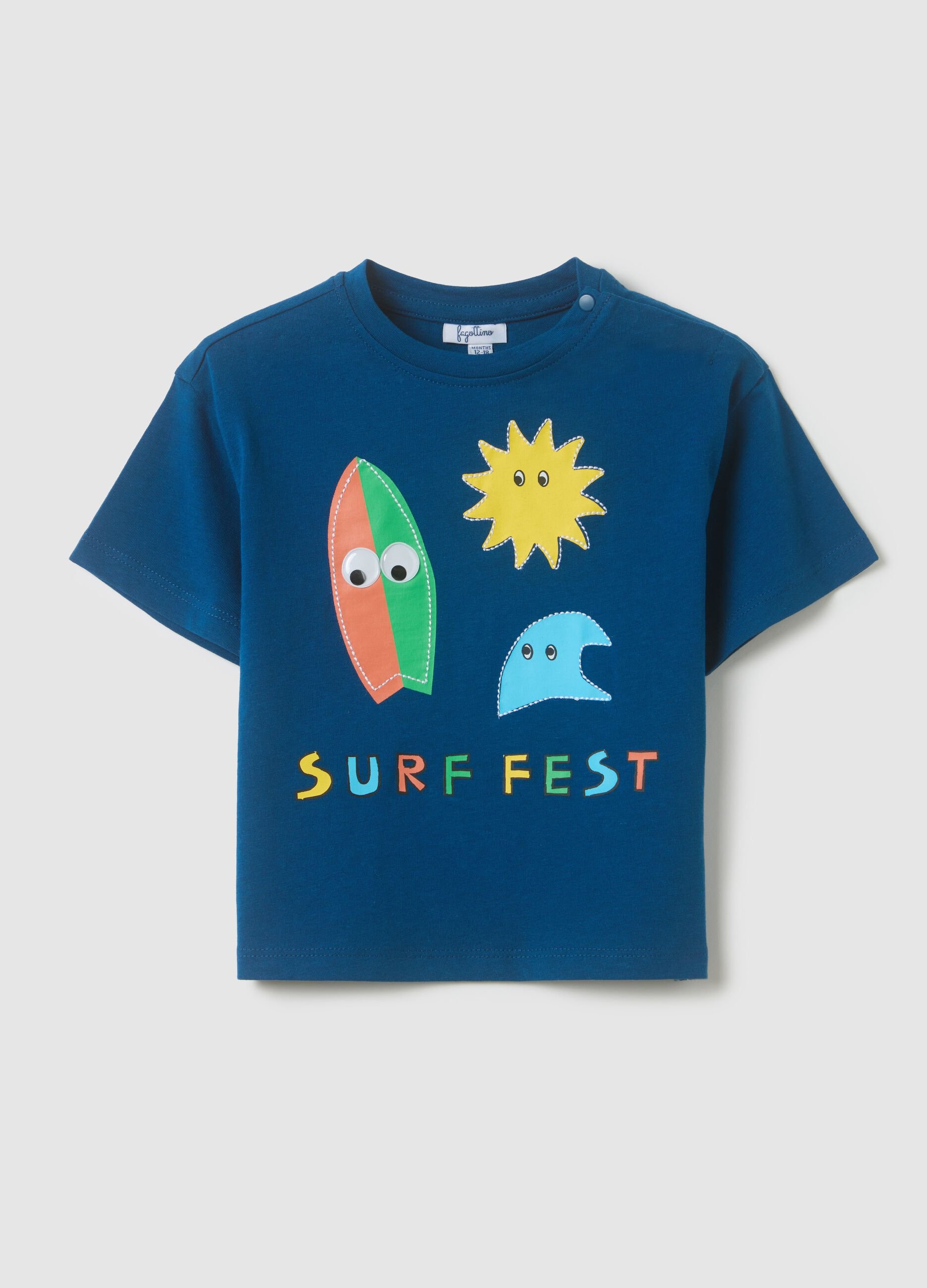 Blue Surf Fest Printed T-shirt for Kids