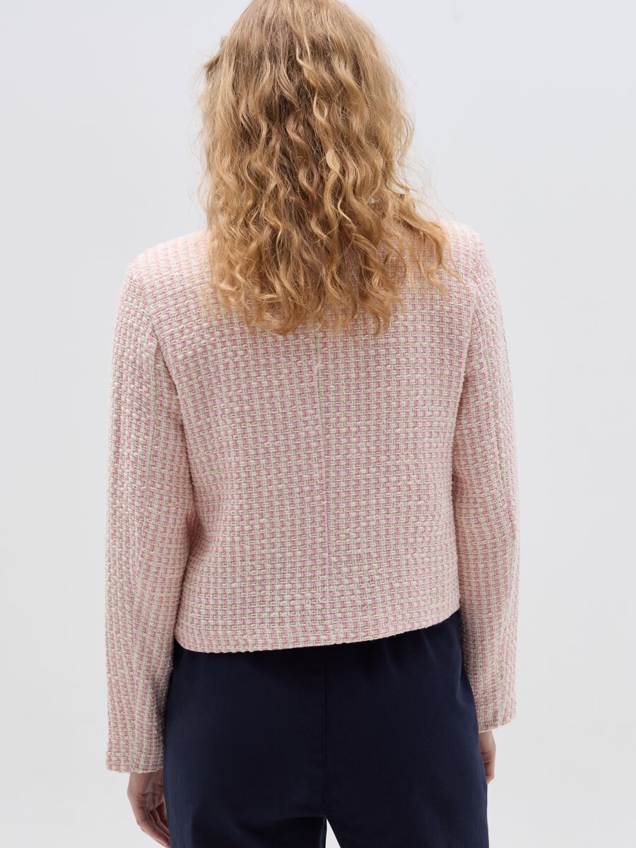 Short jacket with two-tone weave_2